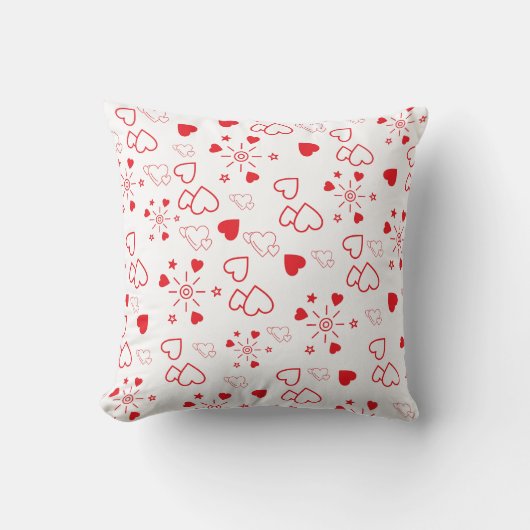 Love hearts seamless pattern クッション (正面)