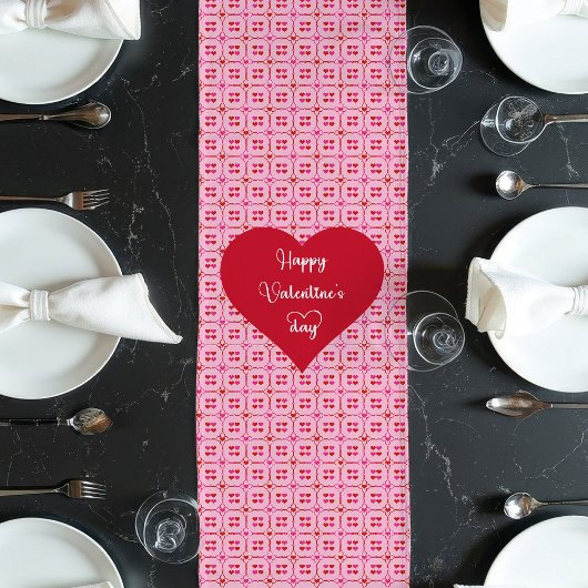 Love Hearts Table Runner Sweet Valentine Gift ロングテーブルランナー