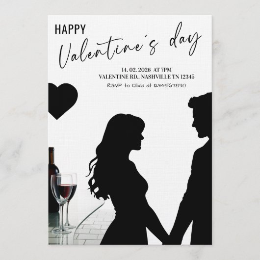 Love & Hearts Valentine’s Celebration Party 招待状 (正面)