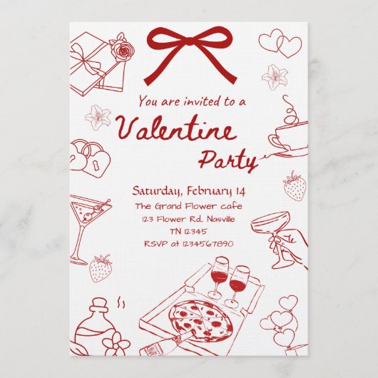 Love & Hearts Valentine’s Celebration Party 招待状 (正面)