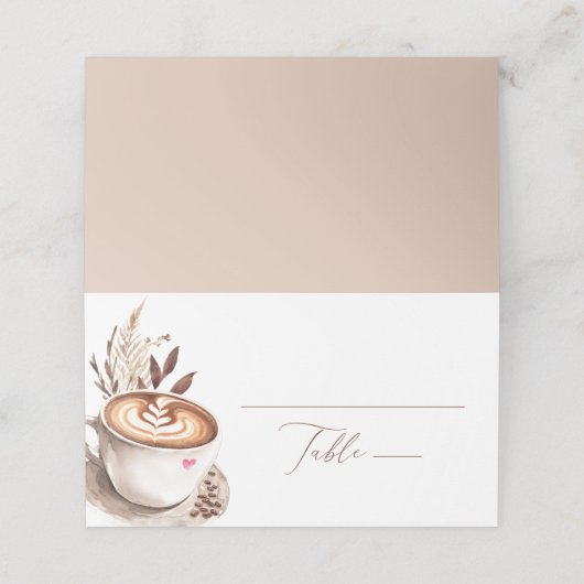 Love her a Latte Coffee Boho Bridal Shower プレイスカード (外部開封)