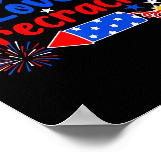 Love His Firecracker Funny 4th Of July Fireworks C ポスター (角)