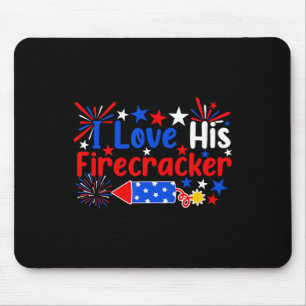Love His Firecracker Funny 4th Of July Fireworks C マウスパッド