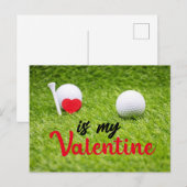 LOVE Holidayでゴルファーのためのゴルフバレンタインデー シーズンポストカード (正面/裏面)