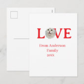 Love holidays cat photo pet family name bold lette シーズンポストカード (正面/裏面)