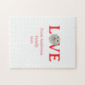 Love holidays cat photo pet family name bold lette ジグソーパズル (横)