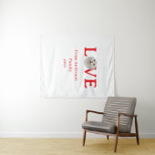 Love holidays cat photo pet family name bold lette タペストリー (インサイチュ(横))