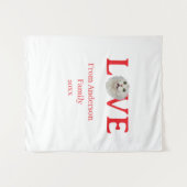 Love holidays cat photo pet family name bold lette タペストリー (正面(横))