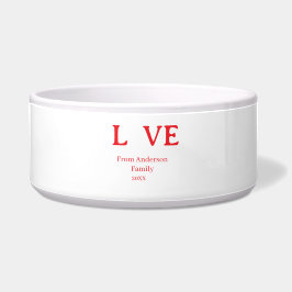 Love holidays cat photo pet family name bold lette ボウル
