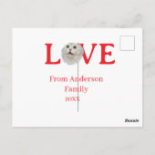 Love holidays cat photo pet family name bold lette ポストカード (裏面)