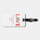 Love holidays cat photo pet family name bold lette ラゲッジタグ (裏面横)