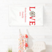 Love holidays cat photo pet family name bold lette 横断幕 (インサイチュ)