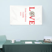 Love holidays cat photo pet family name bold lette 横断幕 (トレードショー)