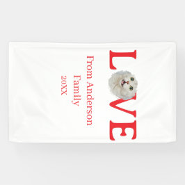 Love holidays cat photo pet family name bold lette 横断幕