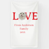 Love holidays cat photo pet family name bold lette 横断幕 (縦)