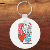 Love Home Health Nurse Life Heart Valentines Day  キーホルダー (正面)