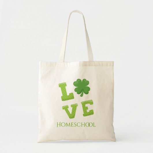 Love Homeschool St. Patrick's Day トートバッグ (正面)
