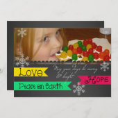 Love, Hope, Peace on Earthホリデーフォトカード シーズンカード (正面/裏面)