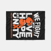 Love Hope Unity Boxing Glove Multiple Sclerosis Aw フリースブランケット (正面(横))