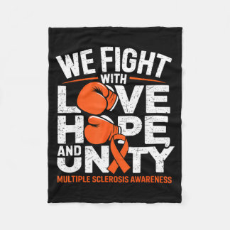 Love Hope Unity Boxing Glove Multiple Sclerosis Aw フリースブランケット