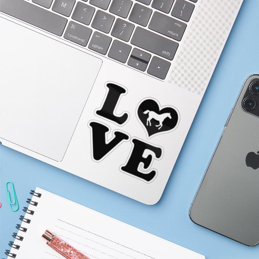 Love Horses シール (ノートパソコンとiPhone)
