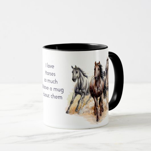 Love Horses So Much Fun Quote Saying  マグカップ (正面右)