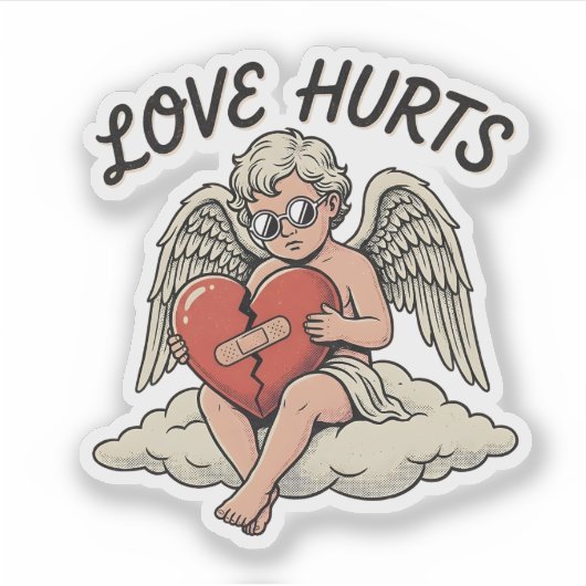 Love Hurts Cupid Angel シール (正面)