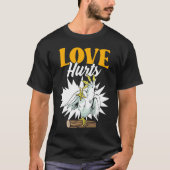 Love Hurts Eclectus Male Parrot Biting Finger for  Tシャツ (正面)