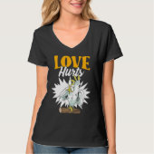 Love Hurts Eclectus Male Parrot Biting Finger for  Tシャツ (正面)