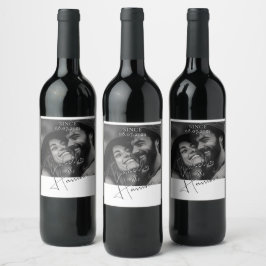 Love Iエレガント書道の写真カスタム写真 ワインラベル