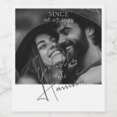 Love Iエレガント書道の写真カスタム写真 ワインラベル (シングルラベル)