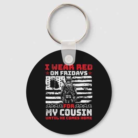 Love I衣服は金曜日に彼まで私のいとこのために赤 キーホルダー (正面)