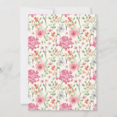 LOVE in開花フラワーガーデンをテーマにしたブライダルシャワー 招待状 (裏面)