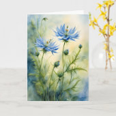 Love-in-aミストフラワーウォーター誕生日 カード (黄色い花)