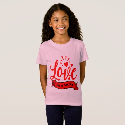 Love in a Shirt, Valentineハート&Love, ZFJ Tシャツ (正面フル)