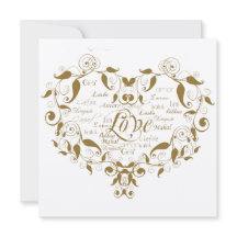 Love in Any Language金ゴールド結婚式招待状