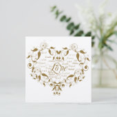 Love in Any Language金ゴールド結婚式招待状 招待状 (スタンド正面)