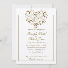 Love in Any Language in金ゴールド結婚式招待状 招待状