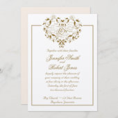 Love in Any Language in金ゴールド結婚式招待状 招待状 (正面/裏面)