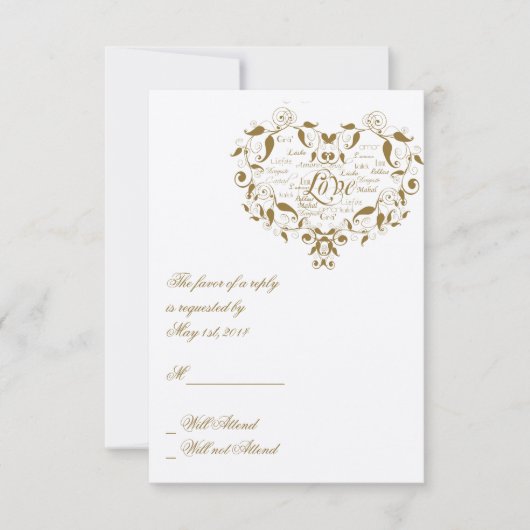Love in Any Language in金ゴールド・レスポンス・カード 出欠カード (正面)