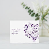 Love in Any Language in Purple RSVPポストカード インビテーションポストカード (スタンド正面)