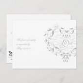 Love in Any Language in Silver RSVPポストカード インビテーションポストカード (正面/裏面)