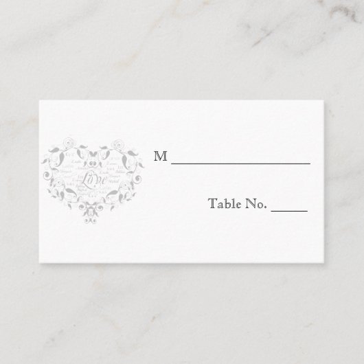 Love in Any Language Silver 結婚's座席表 プレイスカード (正面)