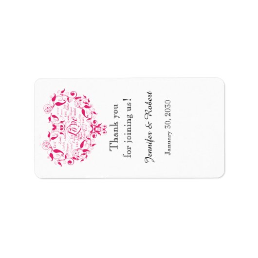 Love in any Languge Pink's Lip Balm結婚ラベル ラベル (正面)