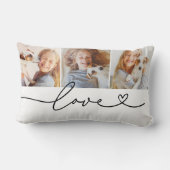 Love in Blackハートスクリプトカスタム3 Photo Collage ランバークッション (裏面)