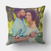 Love in Black Scriptとハートカスタム写真 クッション (裏面)