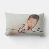 Love in Black Scriptとハートカスタム写真 ランバークッション (裏面)