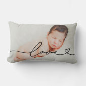 Love in Black Scriptとハートカスタム写真 ランバークッション (正面)