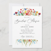 Love in Bloom ブライダルシャワーワイルドフラワースプリットフレーム 招待状 (正面)