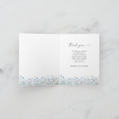 Love in Bloom Blue Bridal Shower Folded Thank You サンキューカード (内部)